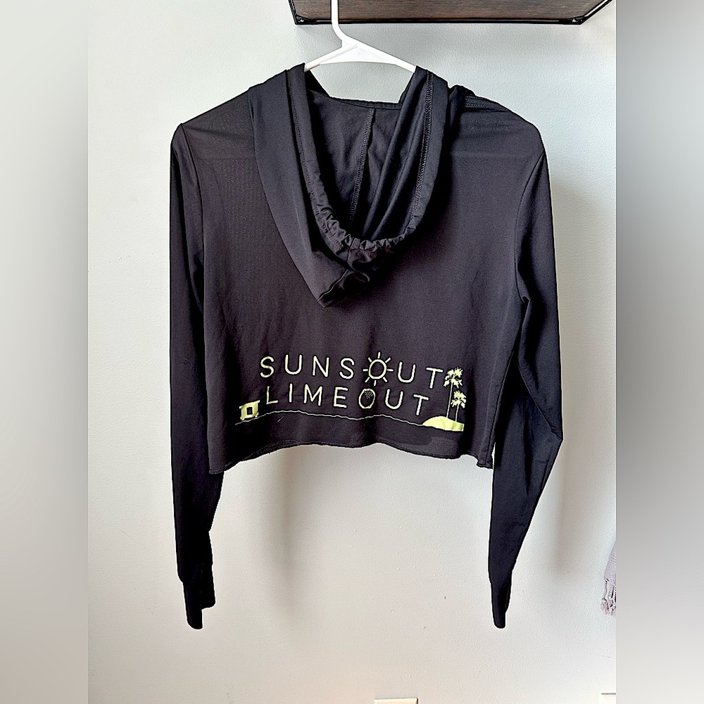 Cropped Hoodie / Lime Out “Suns Out Lime Out” / M